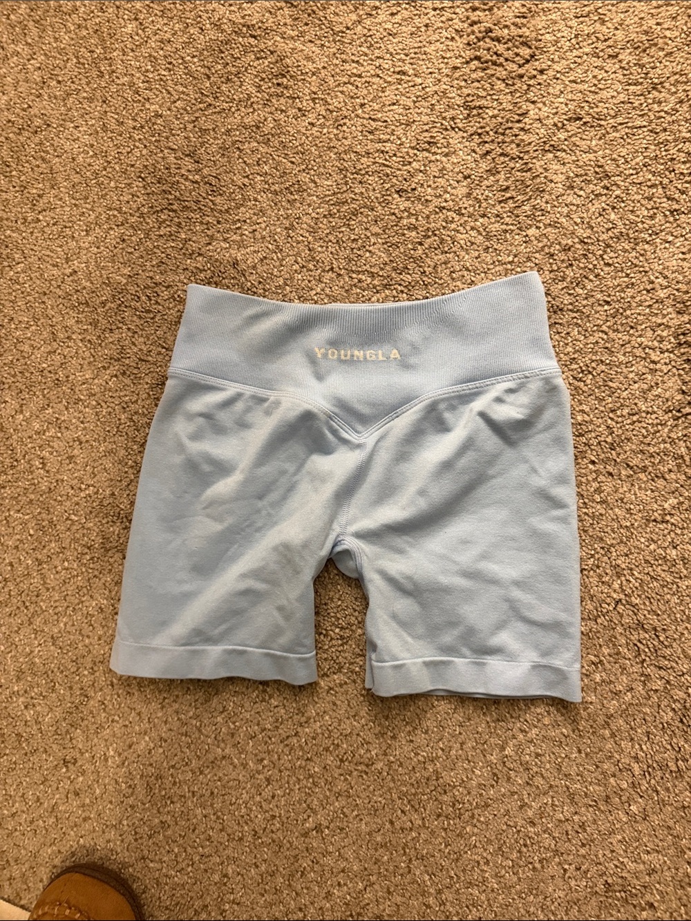 YoungLA Pastel Blue High-Waist Seamless Bike Shorts